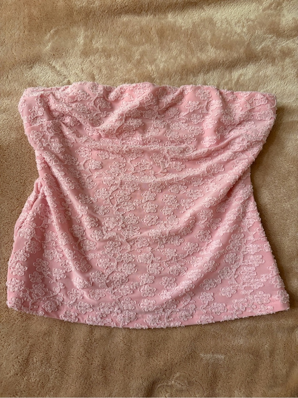 Princess Polly size 4 pink flower strapless top